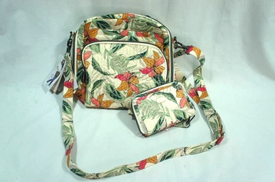 New NWT LUG Ranger Lily Sand Crossbody Bag w/ Matching Wallet, Floral Beige - Image 1 of 4