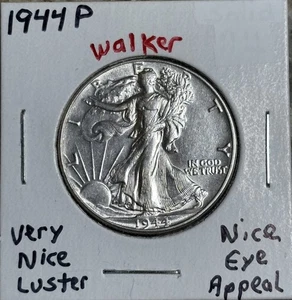 1944 P Walking Liberty Half Dollar 💎90% Silver Coin💎Lightly Circulated💎 - Picture 1 of 9