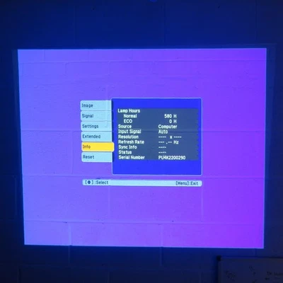 Epson EB-X11 Projector HDMI VGA USB H435B only 580 Hours - Image 1 of 4