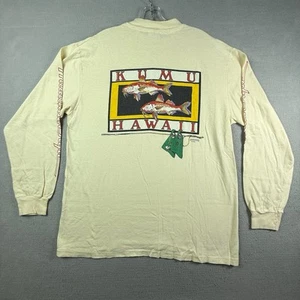 Camiseta Kumu Estilo Hawaiano De Colección Para Hombre X-Grande Años 80 Aletas de Peces Buceo Manga Larga - Imagen 1 de 13
