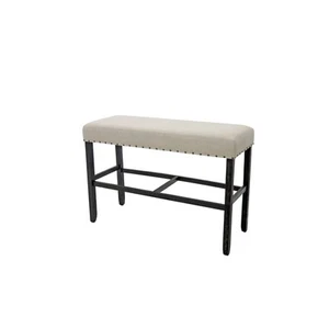 Benzara Sania II Rustic Counter Ht. Bench, Antique Black Finish - Picture 1 of 1