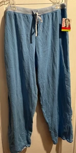Hanes Comfort Sleep Pajama Pants 100% Cotton Marina Blue Drawstring Sz L NWT - Picture 1 of 4
