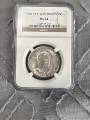 1950-S  50C BOOKER T WASHINGTON BTW HALF DOLLAR MINT STATE NGC MS64 #6877264-034 - Image 1 of 4
