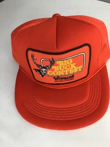 VGT Trucker Hat Cap Mesh One Size Fits All Orange “Big Buck Contest” NWOT - Picture 1 of 5