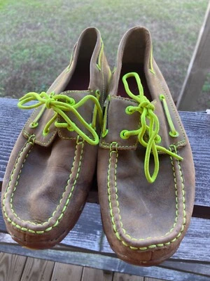 Womens Ladies Twisted X leather loafer neon yellow strings/detail shoes size 9M. - Image 1 of 4