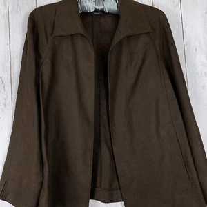 Talbots Pure Irish Linen Open Front Blazer Jacke Braun Damen Gr. M - Bild 1 von 7