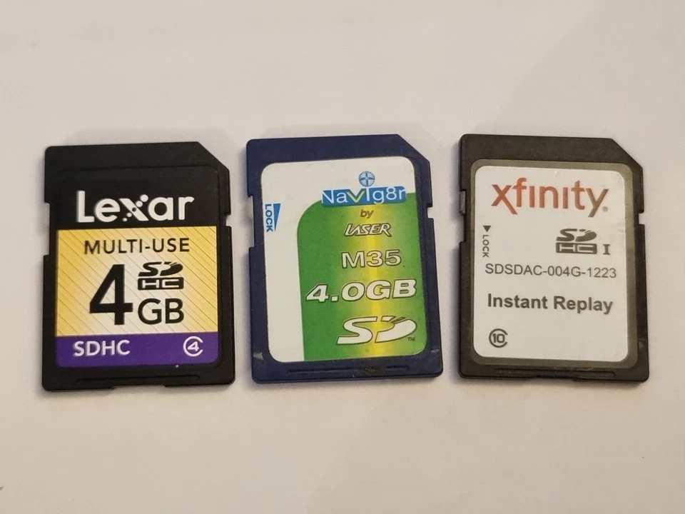 3 x 4GB SD HC MEMORY CARD JOB LOT - LEXAR NAVIG8R XFINITY - UK SELLER - Image 1 of 1