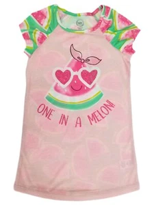 Girls Watermelon Pink Green One in a Melon Pajama Sleep Shirt Nightgown - Picture 1 of 2