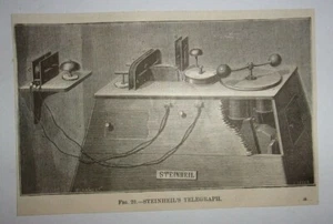 1884 Steinheil's Telegraph Engraving - Bild 1 von 1