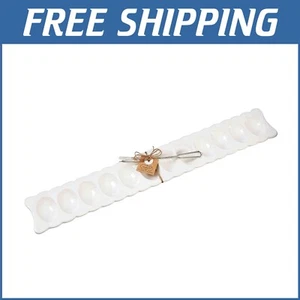 Stylish White Ceramic Egg Serving Tray Holds 12 Eggs - Perfect for Entertaining - Picture 1 of 3