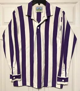 Blazer canottaggio sportivo D'Epoque viola bianco maglia rugby uomo piccolo usato in ottime condizioni - Foto 1 di 3