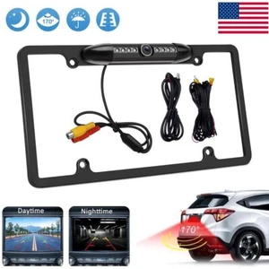 170° Car Rear View Backup Camera US License Plate Frame CMOS HD Night Vision - Picture 1 of 8