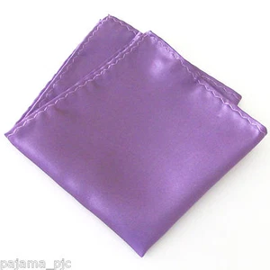 Nuevo Para Hombre SÓLIDO Bolsillo Cuadrado Hankie Solo Lavanda Lila 10"" x 10"" Boda 100XX - Imagen 1 de 1
