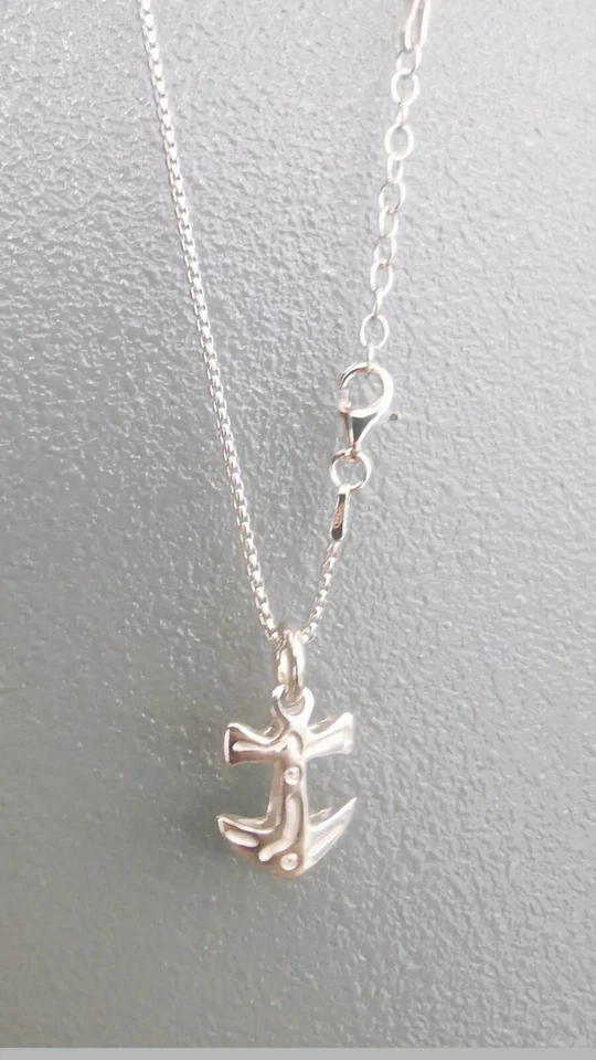 Collana uomo Ananda in argento 925% con ancora piccola A-CD119N - Immagine 1 di 1