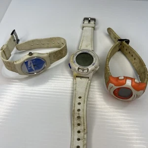 Lot LCD Pulse CG White Silicone Sport Unisex Retro Watches Parts Untested - Picture 1 of 9