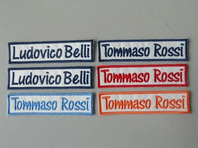 TOPPA NOME RICAMATO PERSONALIZZATO N.6 PATCH TERMOADESIVO CM.8x2