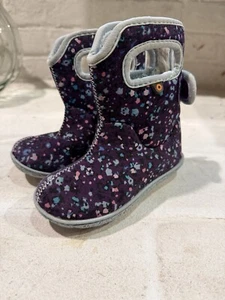 Baby Bogs Boots Girls Toddler Sz 8 Purple EU 24 FleeceLined Neoprene Washable - Picture 1 of 6