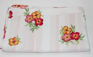 Cotton Blend Button Side Duvet ~ Twin 66" x 86" ~ Floral & Stripe Tropical *NEW* - Picture 1 of 4