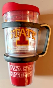 IOWA STATE CYCLONES Clear Plastic Travel Mug with lid and handle - Picture 1 of 3