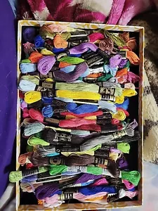 DMC JP Embroidery Floss 100% cotton Assorted Colors Lot of 100 New And More Used - Picture 1 of 3