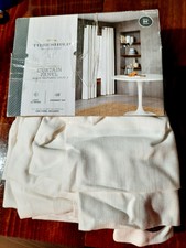 THRESHOLD LIGHT FILTERING CURTAIN PANEL SOLID WHITE TEXTURED COTTON 54x84 IN 