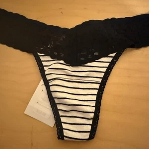 hanky panky thong panty Low Rise Rayon Striped Blue / White - Picture 1 of 1