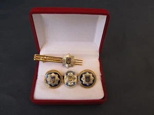 GIFT Set " National Police of Ukraine " Cufflinks Tie Clip Badge pin Ukrainian a - Picture 1 of 7