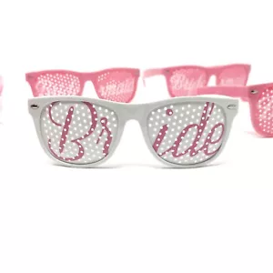 Bachelorette Bridal Party Favor Pink Sunglasses 6 Piece Set Wedding Photo Props - Picture 1 of 11