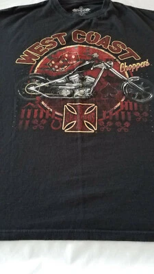 Camiseta West Coast Choppers NEGRA ALGODÓN MANGA CORTA XLarge XL DE COLECCIÓN Foto 1 de 4
