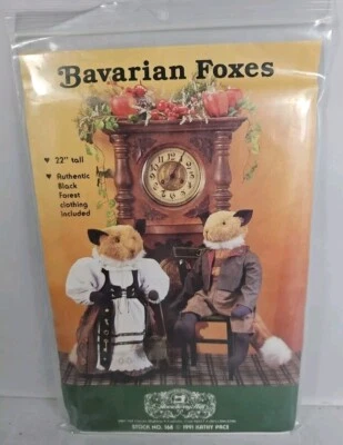 Gooseberry Hill Bavarian Foxes Pattern No 168 Uncut Pattern 22" Stuffed Animal - Image 1 of 4