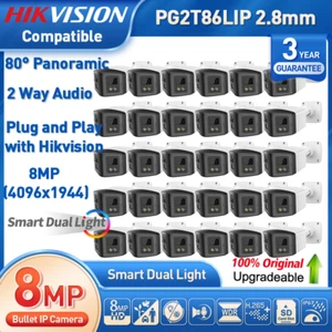 Hikvision Compatible 8MP 4K Mic 180° Panoramic Dual Light security IP Camera Lot - Picture 1 of 36