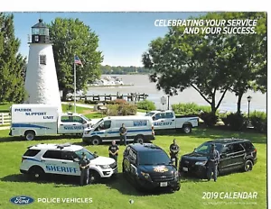 Calendar - Ford - Police Car Truck Law Enforcement Vehicles - 2019 (A1504) - Foto 1 di 2