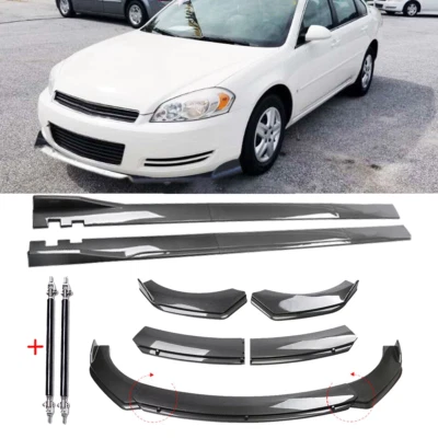 For Chevrolet Impala 2007-2020 Front Lip Chin Bumper Spoiler Carbon Fiber Side Foto 1 de 4
