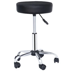 Adjustable Hydraulic Salon Stool PU leather Round Rolling Chair Tattoo Chair - Picture 1 of 12