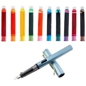 10pcs Fountain Pen colorful Ink Cartridges Ink Refill 3.4 mm Bore DiameterA - Picture 1 of 12