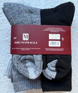BrunoMagli gepolsterte bequeme Crew-Herrensocken schwarz grau 6 Paar Größe 10 - 13 NEU - Bild 1 von 6