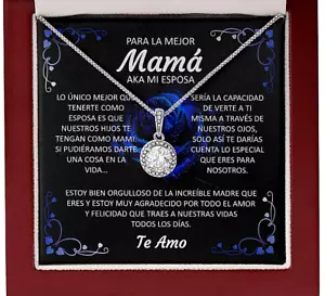 Geschenk für Damen Die Liebe meines Lebens Braut Muttertag Halskette 14K Gold - Bild 1 von 18