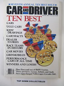 Car and Driver Magazine January 1989 Annual Ten Best Issue - Foto 1 di 2