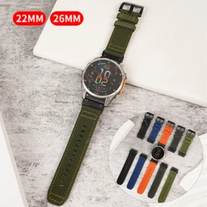 Für Garmin Fenix 3HR 7 7X 6 6X 5 5X Epix Pro 965 Quick Fit Nylon Rugged Armband - Picture 1 of 26
