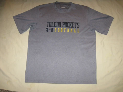 Toledo Rockets Under Armour Shirt Men's Large UT NCAA Short Sleeve MAC TOL Ohio Cover