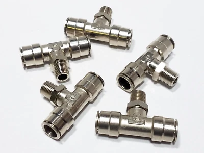 5 WH 1172x8x4S 1/2" Tube OD x 1/4" NMPT Stainless Steel MALE Branch Tee Swivel - Image 1 of 4