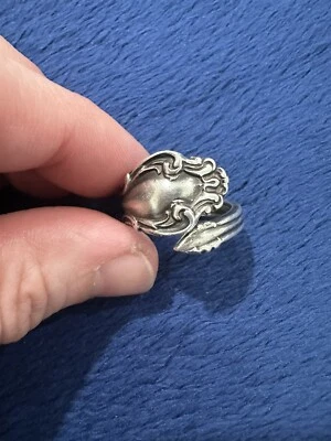 Anillo cuchara plata esterlina 925 barroco español de Reed & Barton, talla: 6,25 Foto 1 de 4