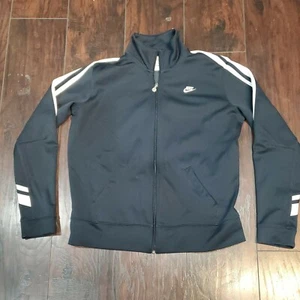 Nike Full Zip Up Mock Neck Black & White Activewear Jacket Kids xl 16-18 EUC - Picture 1 of 10