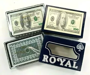 Royal Playing Cards 2 Decks 100 Dollar Schein & Grün Vintage NEU Factory Sealed - Bild 1 von 7