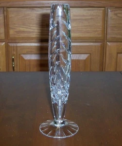 Jarrón vintage de cristal de 9 1/4" de alto de un solo tallo - Imagen 1 de 2