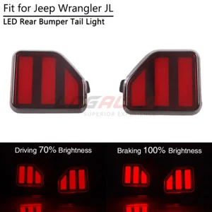 For Jeep Wrangler JL 2018+ LED Rear Bumper Brake Tail Light w/ Turn Signal Lamp - Picture 1 of 8