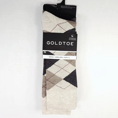 GoldToe Men's Dress Argyle Crew Socks 3 pack Size 6-12.5 Heather, Forest, Black - Image 1 of 4