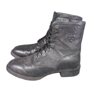 Ariat Heritage Lacer Black Leather Kiltie Boots Style #32501 Mens Size 8.5 EE - Picture 1 of 9