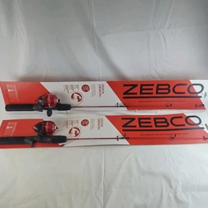 2x Zebco Dock Demon Spincast Combo 30" Rod & Reel Red Medium Power NEU - Bild 1 von 6