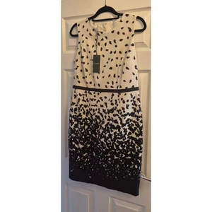 Hobbs Arabella Dress NWT Ivory Black Confetti Spot Print Sleeveless Pencil UK 14 - Picture 1 of 7